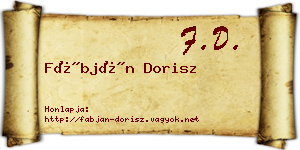 Fábján Dorisz névjegykártya